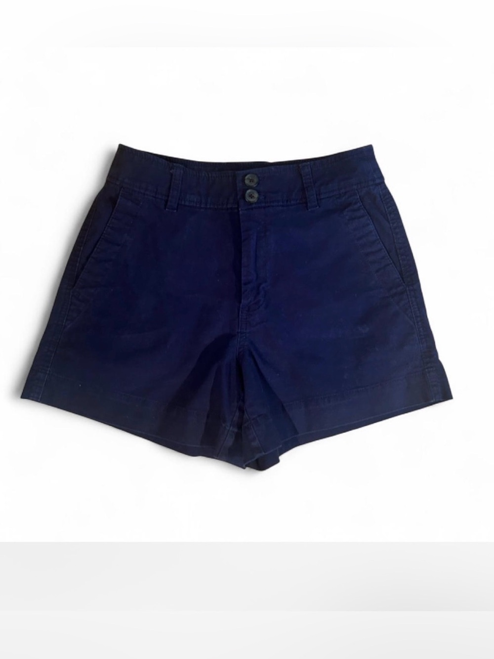 A New Day Women's Blue Chino Shorts 4 Regular Fit Cotton Stretch Pockets
